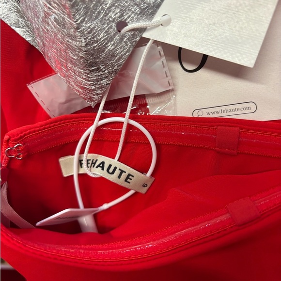 Red Asymmetrical One Shoulder Sundress with Slit - Picture 4 of 4